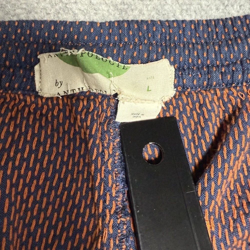 Anthropologie Pants Size Large Dylan Speckled Jogger Navy Blue/Orange  Highrise - Picture 3 of 7